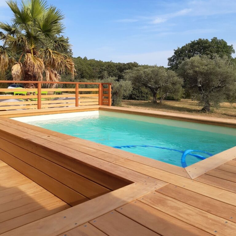 Terrasse en Garapa avec Piscine Escaffre Bois