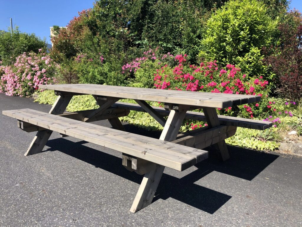 Table Pique Nique Traitement Gris Escaffre Bois