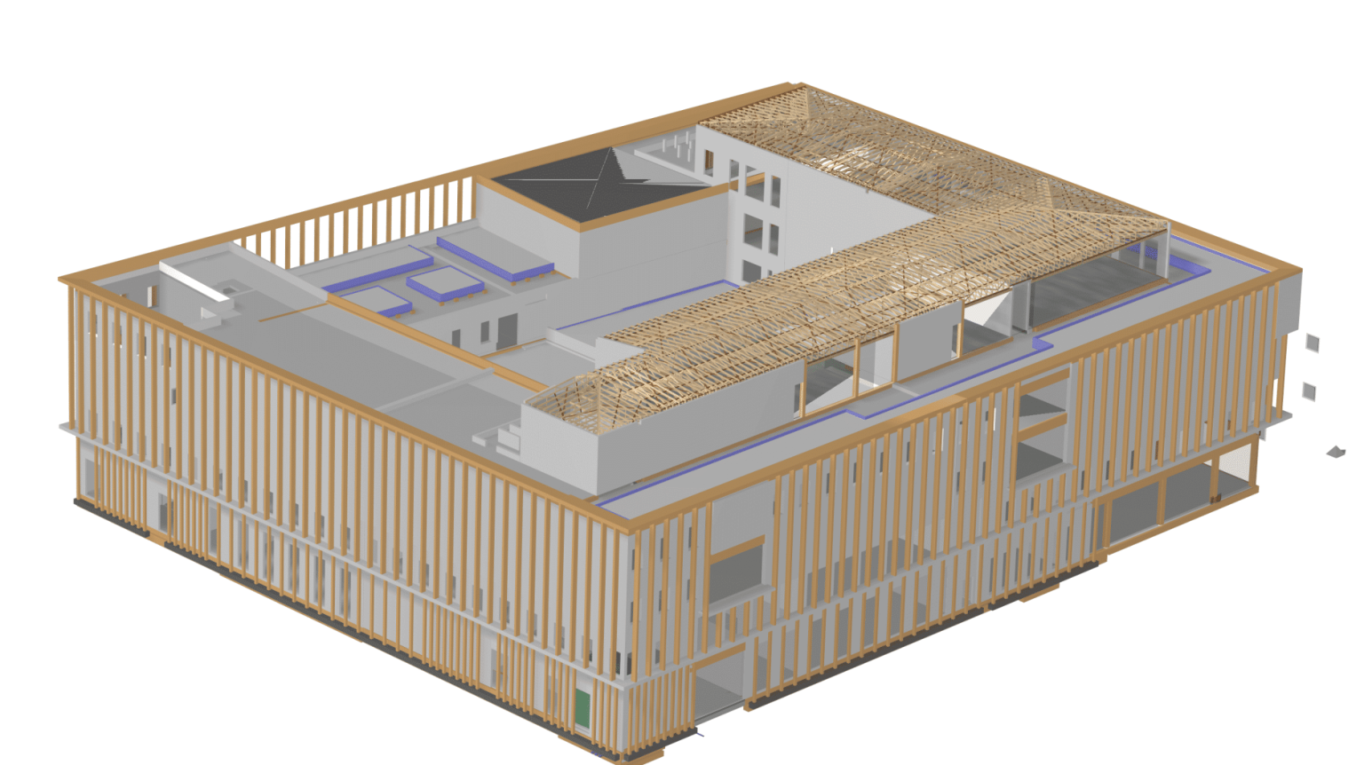 Vue Plan Charpente Industrielle Bureau C2A